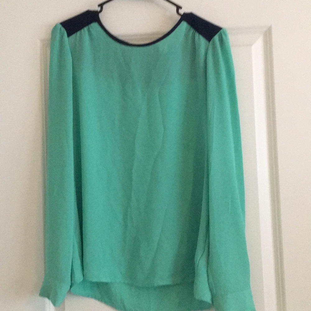 Forever 21 Sea-foam Green and Navy Top